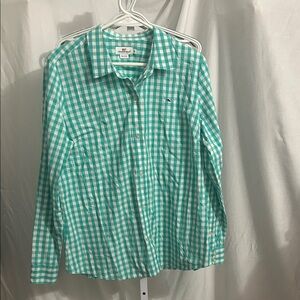 Vineyard vines Teal Checkered Button Down Shirt